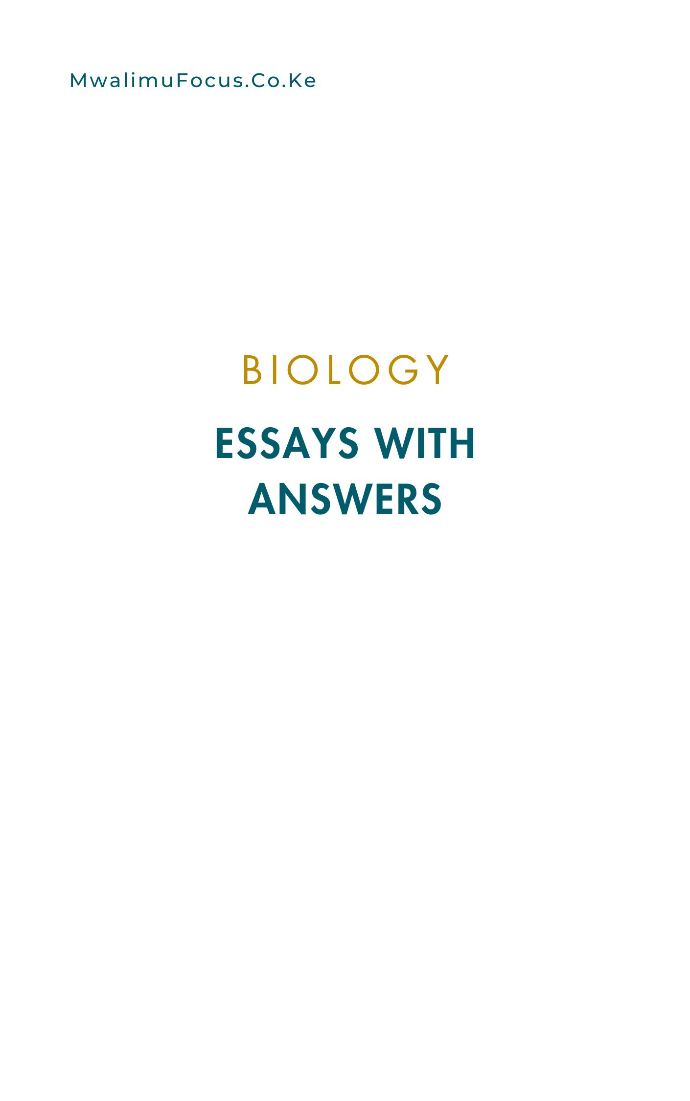 Biology Essays with Answers