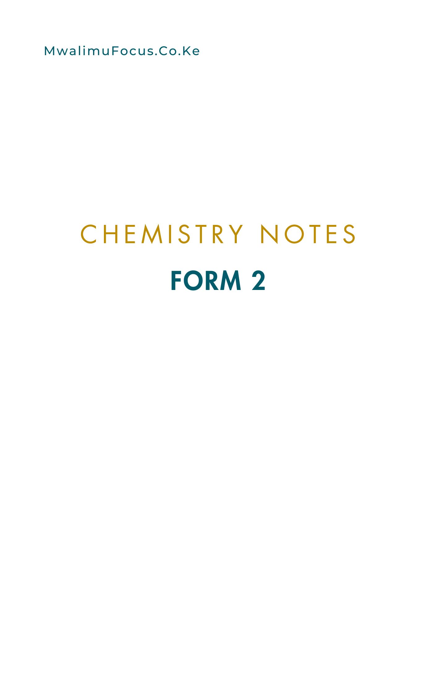 Form 2 Chemistry Notes