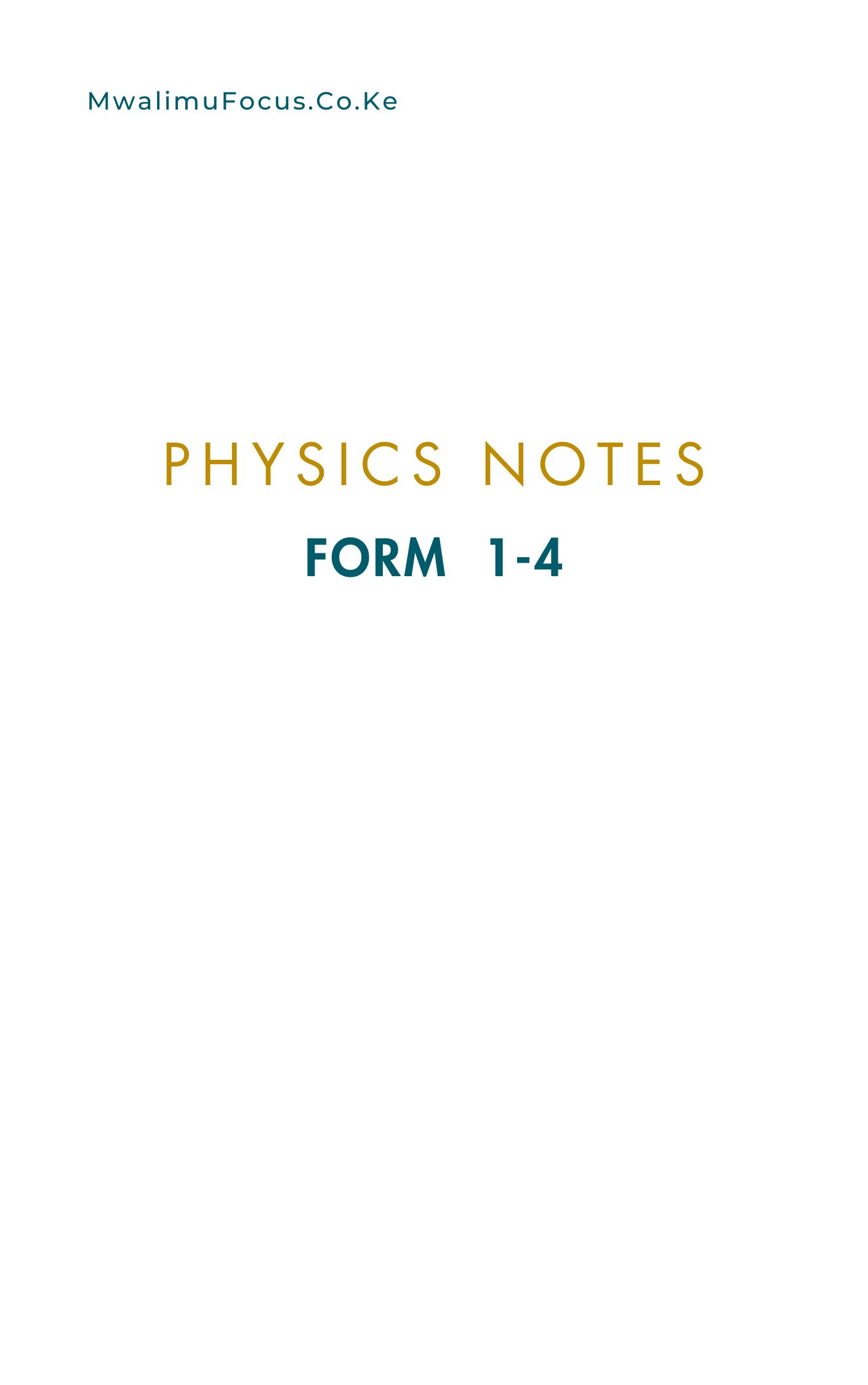 Physics Notes Form 1 To 4 Pdf 7077